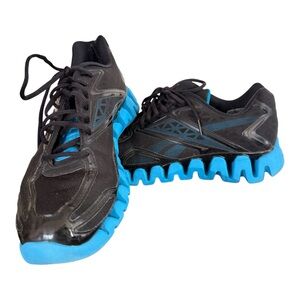 Reebok Men's Black and Bright Blue Athletic Shoes